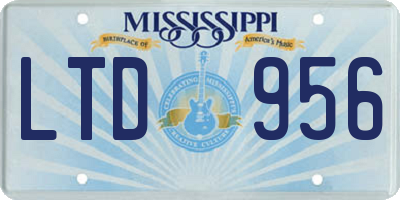 MS license plate LTD956