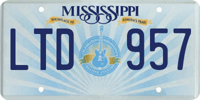 MS license plate LTD957