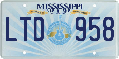 MS license plate LTD958