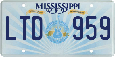 MS license plate LTD959