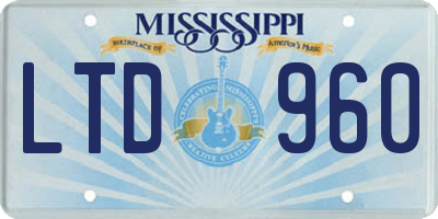 MS license plate LTD960