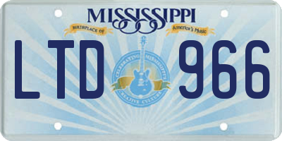 MS license plate LTD966