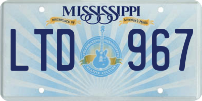 MS license plate LTD967