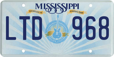 MS license plate LTD968