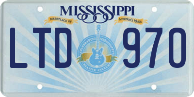 MS license plate LTD970