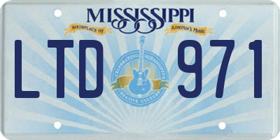 MS license plate LTD971