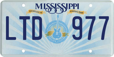 MS license plate LTD977