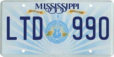 MS license plate LTD990