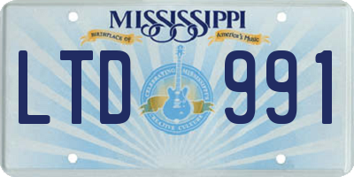 MS license plate LTD991