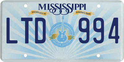 MS license plate LTD994