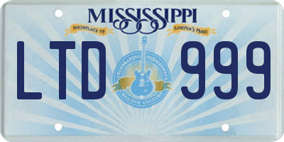 MS license plate LTD999