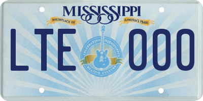 MS license plate LTE000