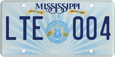 MS license plate LTE004