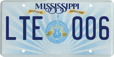 MS license plate LTE006