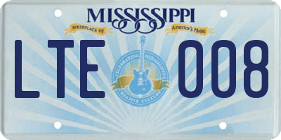 MS license plate LTE008