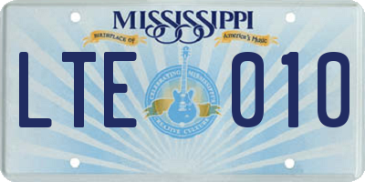MS license plate LTE010