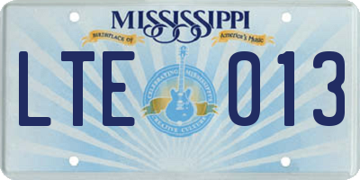 MS license plate LTE013