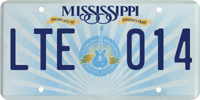 MS license plate LTE014