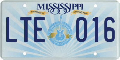 MS license plate LTE016