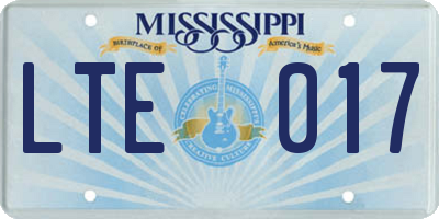 MS license plate LTE017