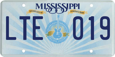 MS license plate LTE019