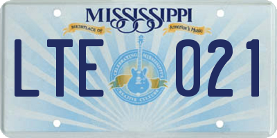 MS license plate LTE021