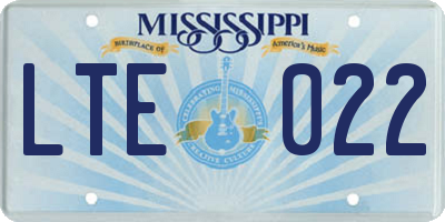 MS license plate LTE022