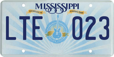 MS license plate LTE023