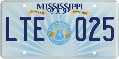 MS license plate LTE025