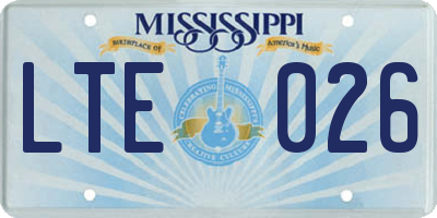 MS license plate LTE026