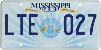 MS license plate LTE027
