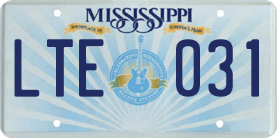 MS license plate LTE031