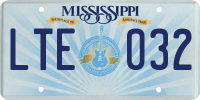 MS license plate LTE032
