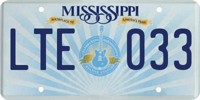MS license plate LTE033