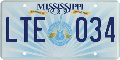 MS license plate LTE034