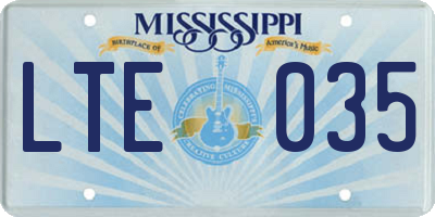 MS license plate LTE035