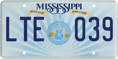 MS license plate LTE039