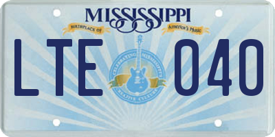 MS license plate LTE040