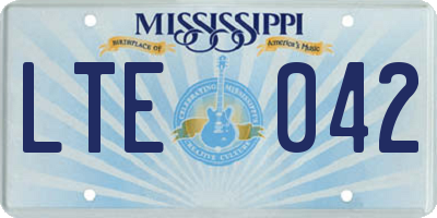 MS license plate LTE042