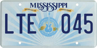 MS license plate LTE045