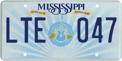 MS license plate LTE047