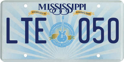 MS license plate LTE050