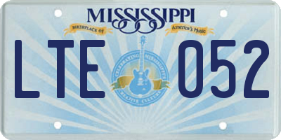 MS license plate LTE052