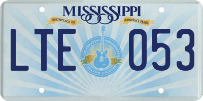 MS license plate LTE053