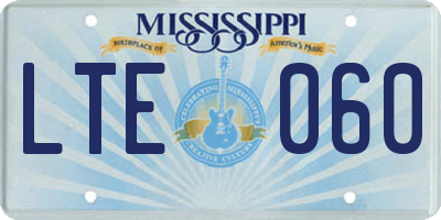 MS license plate LTE060