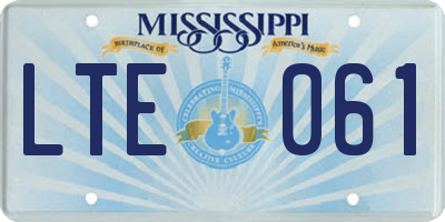 MS license plate LTE061