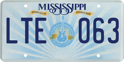 MS license plate LTE063