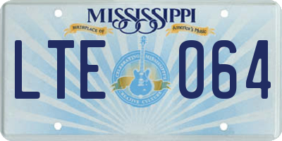 MS license plate LTE064