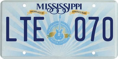 MS license plate LTE070