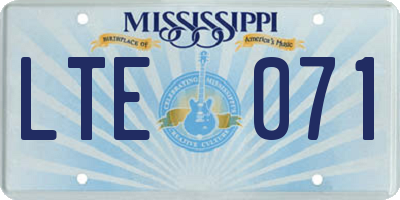 MS license plate LTE071